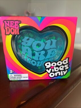 Nee Doh Good Vibes Only Heart Stress Toy - Teal